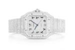 cartier santos watch iced out