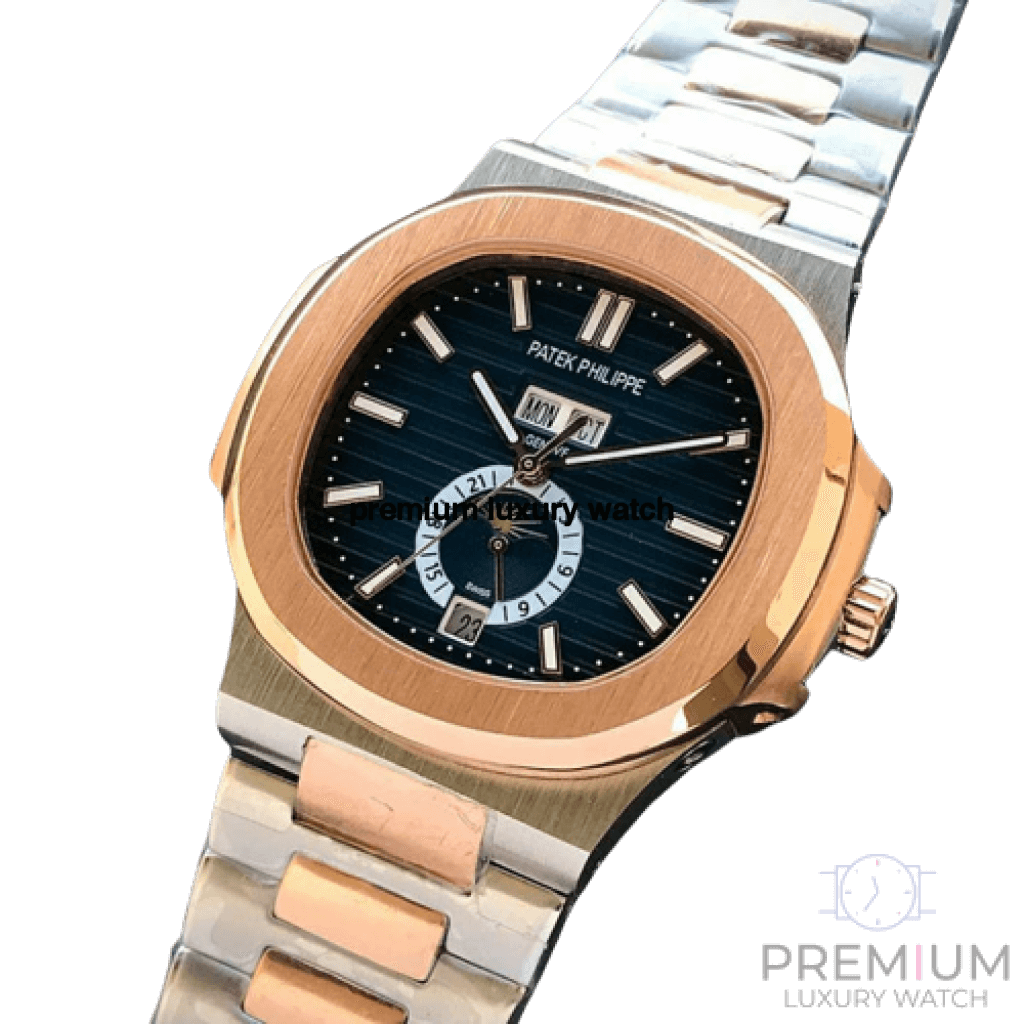 Patek Philippe Nautilus Two Tone 5726 1A Blue Dial Rose Gold