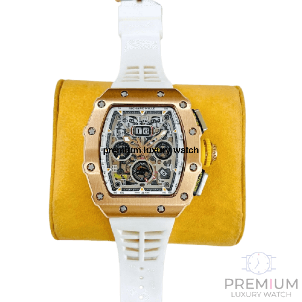 Richard Mille watch white RM11 03 Men Automatic Rose Gold Transparent