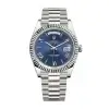 rolex day date white gold blue dial