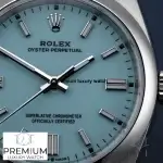 Rolex Oyster Perpetual 36MM Blue Turquoise Index Dial & Smooth Domed Bezel Oyster Bracelet Watch 126000