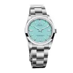 Rolex Oyster Perpetual 36MM Blue Turquoise Index Dial & Smooth Domed Bezel Oyster Bracelet Watch 126000