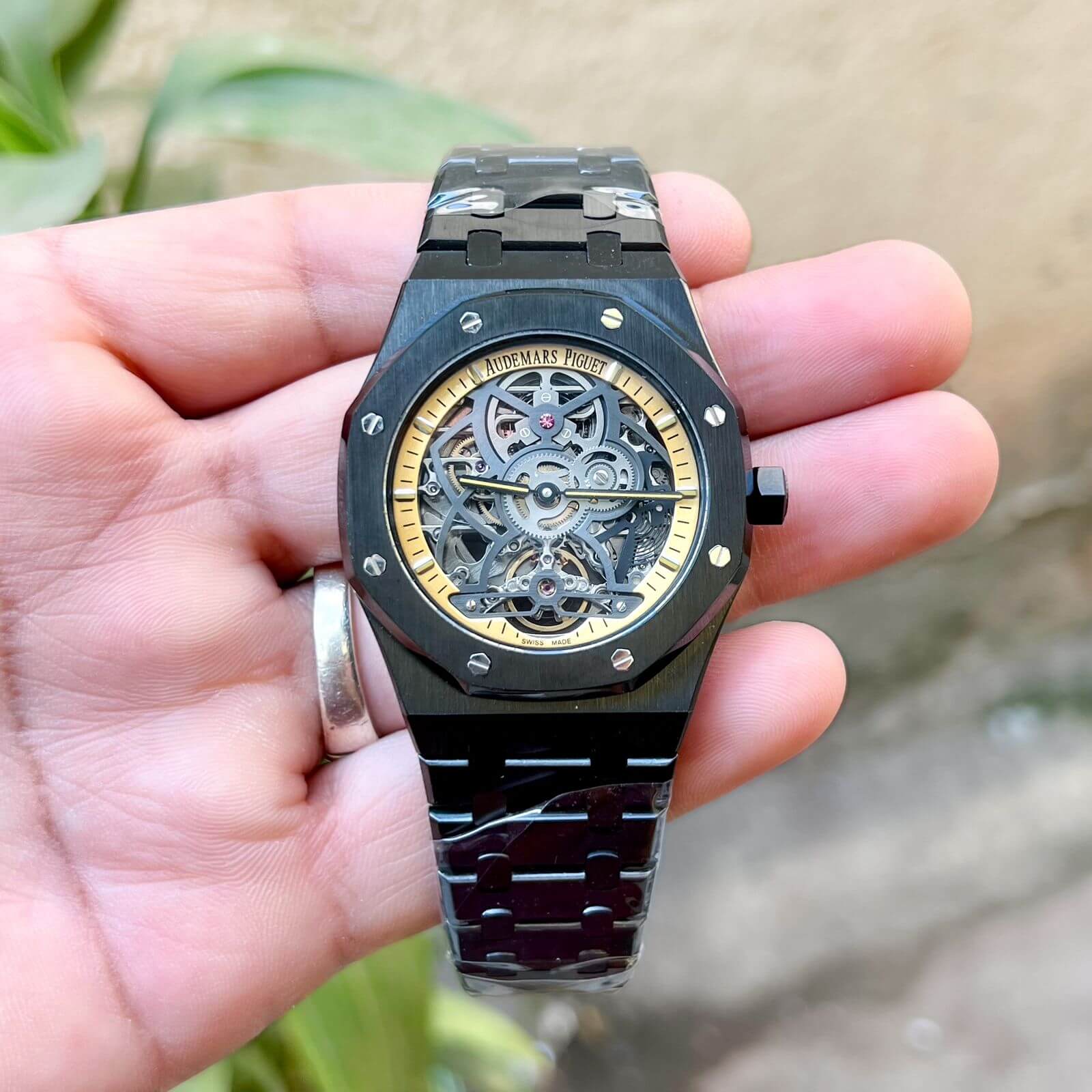 Audemars Piguet Royal Oak Skeleton Tourbillion Black Yellow 41