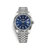 rolex datejust 41 blue dial jubilee fluted bezel