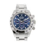 rolex daytona white gold blue dial