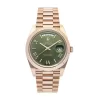 rolex day-date rose gold green dial