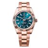 rolex rose gold blue index dial