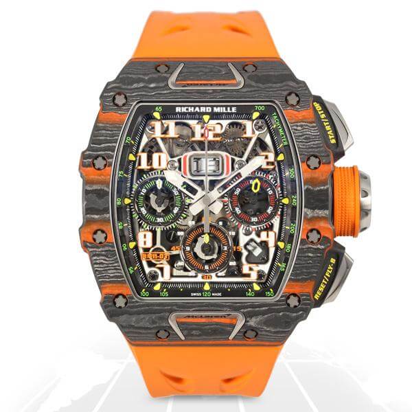 Richard Mille Orange band with Rose Gold Dial Men s Watch